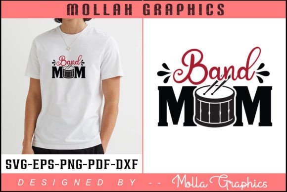 BAND MOM Typography T Shirt Design: Graphics & Freebies