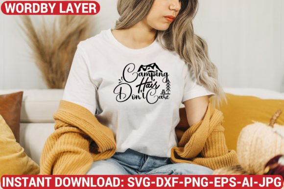 Camping Hair Don't Care Svg Design: Free Graphics