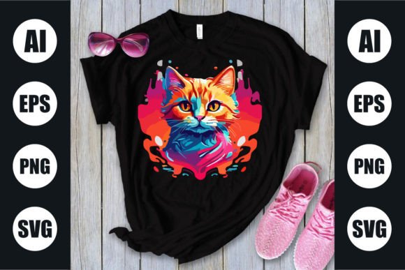 Colorful Cat Watercolor Graphics & Freebies Review
